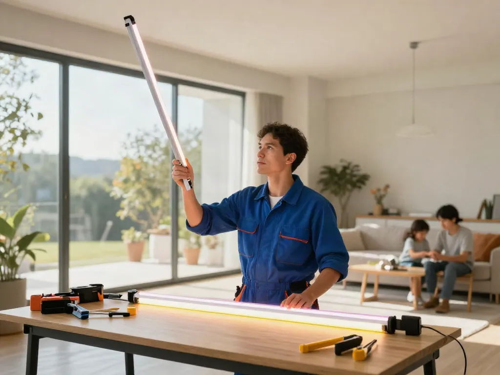 Banda LED 220V instalată de un profesionist în servicii locale de iluminat