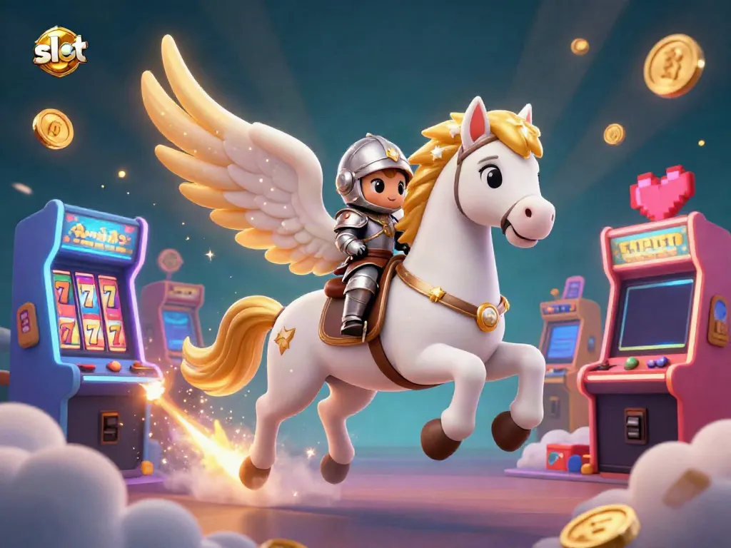 Experience the thrill of slots with vibrant reels and jackpot symbols in this 3D scene.