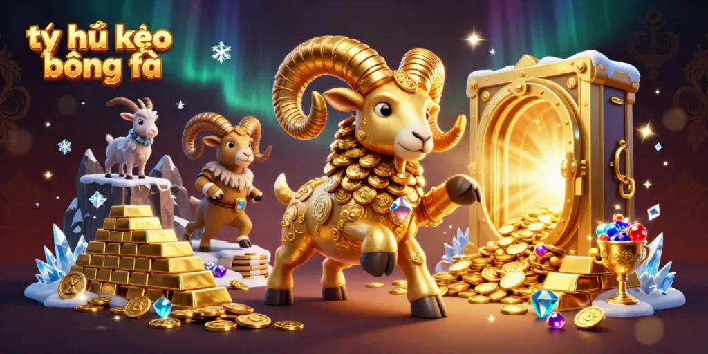 Engage with tỷ lệ kèo bóng đá through a vibrant illustration of a golden ram charging towards success.