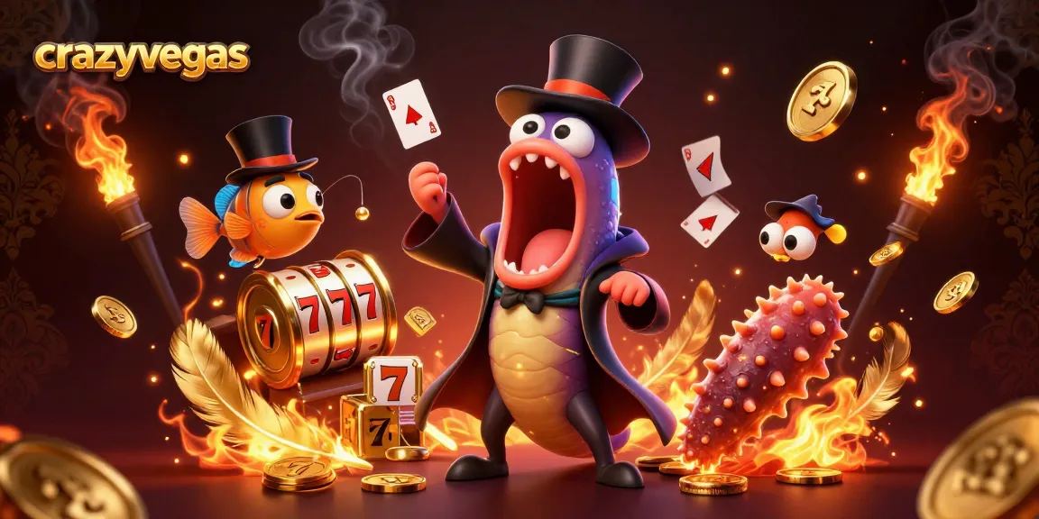 Experience magical gameplay with crazyvegas as a gulper eel performs card tricks in a dynamic 3D casino scene.